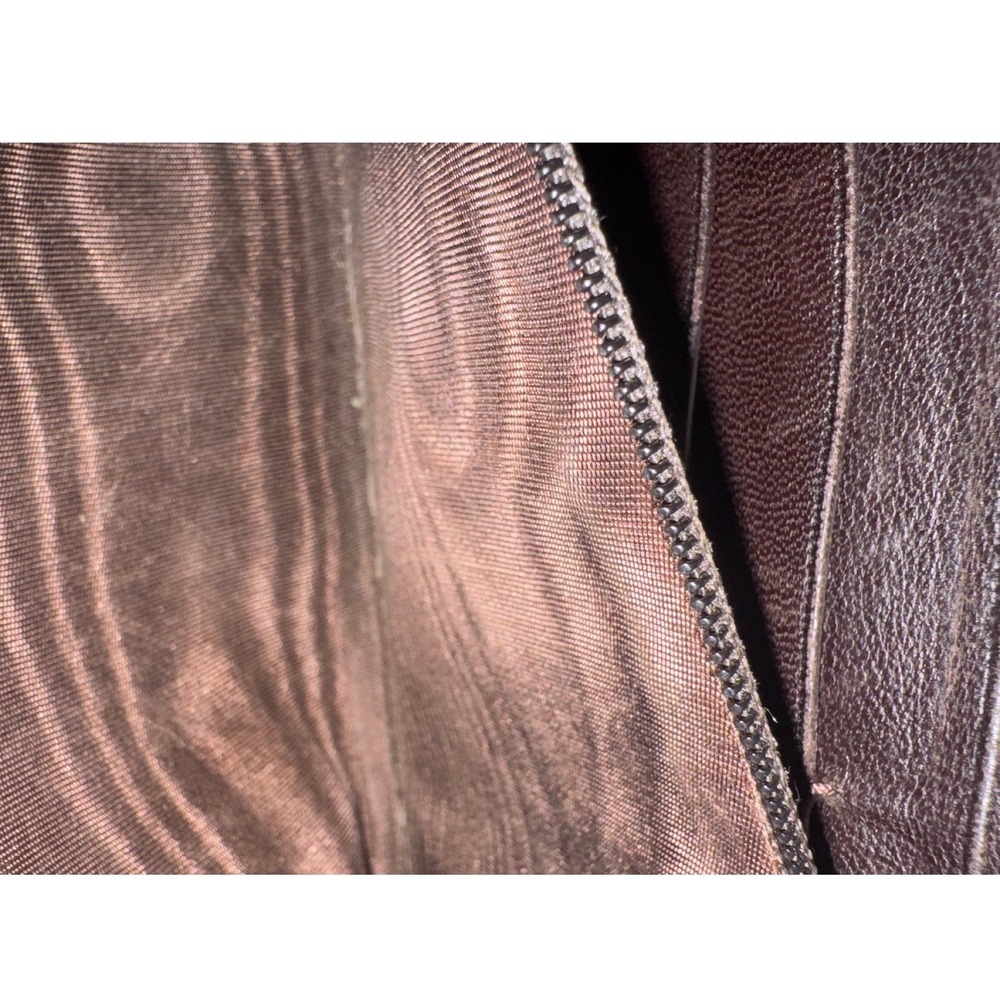 Fendi Pequin Striped Zip Around Continental Wallet Tobacco 2268-30878-098 4x7.5" - Picture 9 of 10
